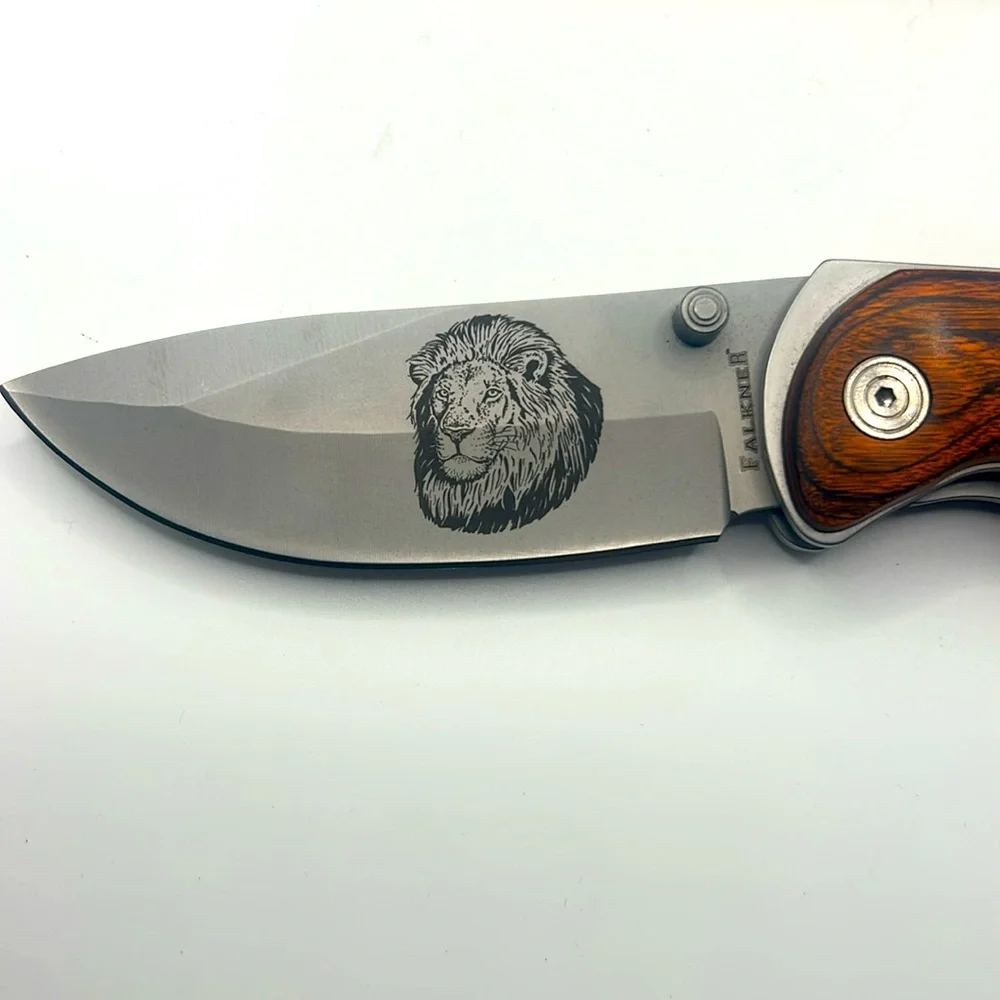 Falkner American Mint - African Wildlife Knife #3 - Lion Engraving